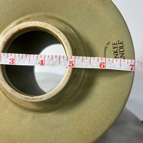 Yankee Candle Ceramic Votive Holder With Stand  Avocado Green Floral Design - Picture 7 of 8